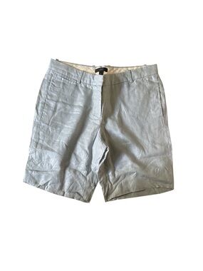 J. Crew Light Gray Flat-Front Linen Blend Men's Shorts